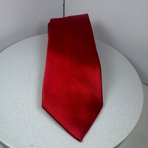 Countess Mara Men's Solid Red Neck Tie Silk Blend Classic Dress Tie